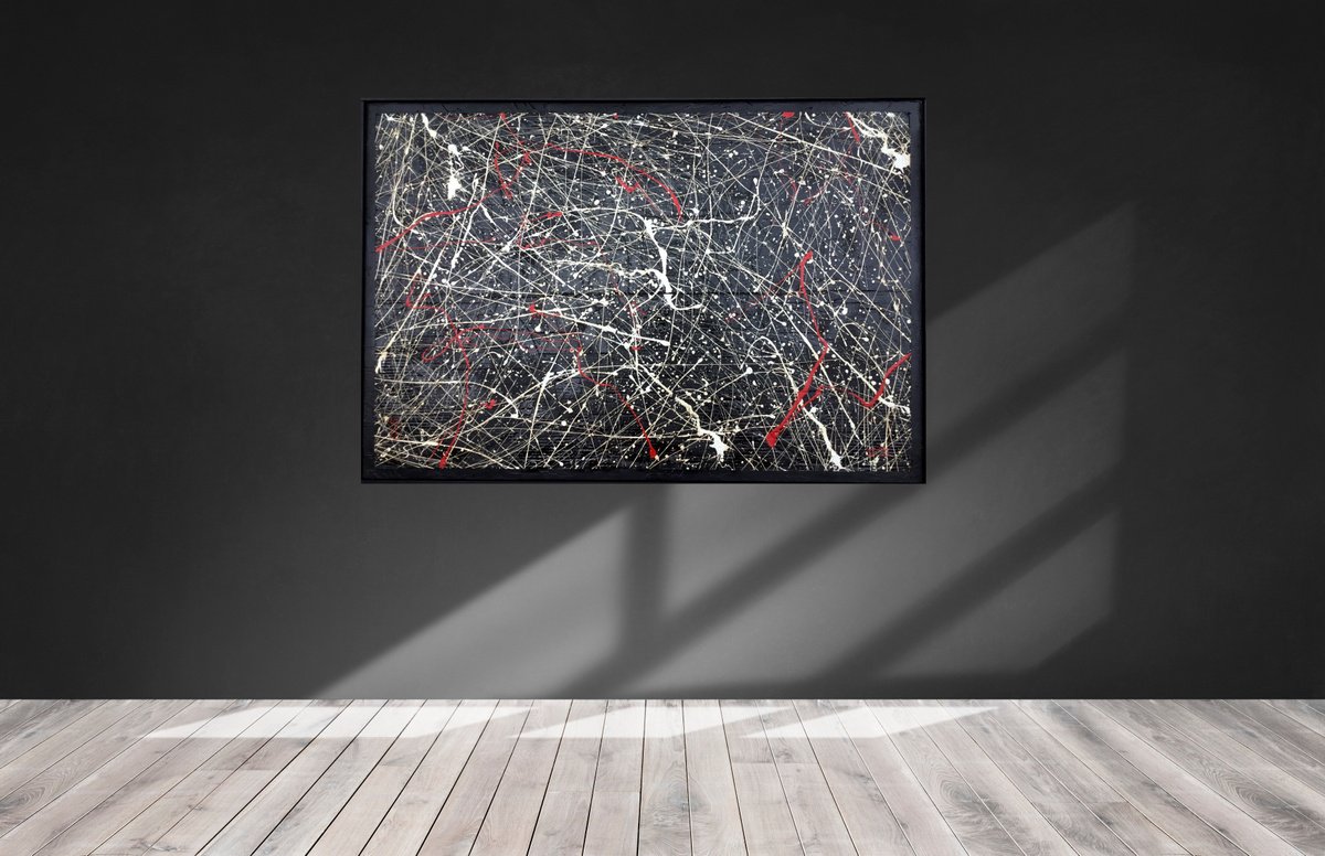 Abstract Painting By Jg Wilson, 47 X 33, Colors N. 814, Original Artwork