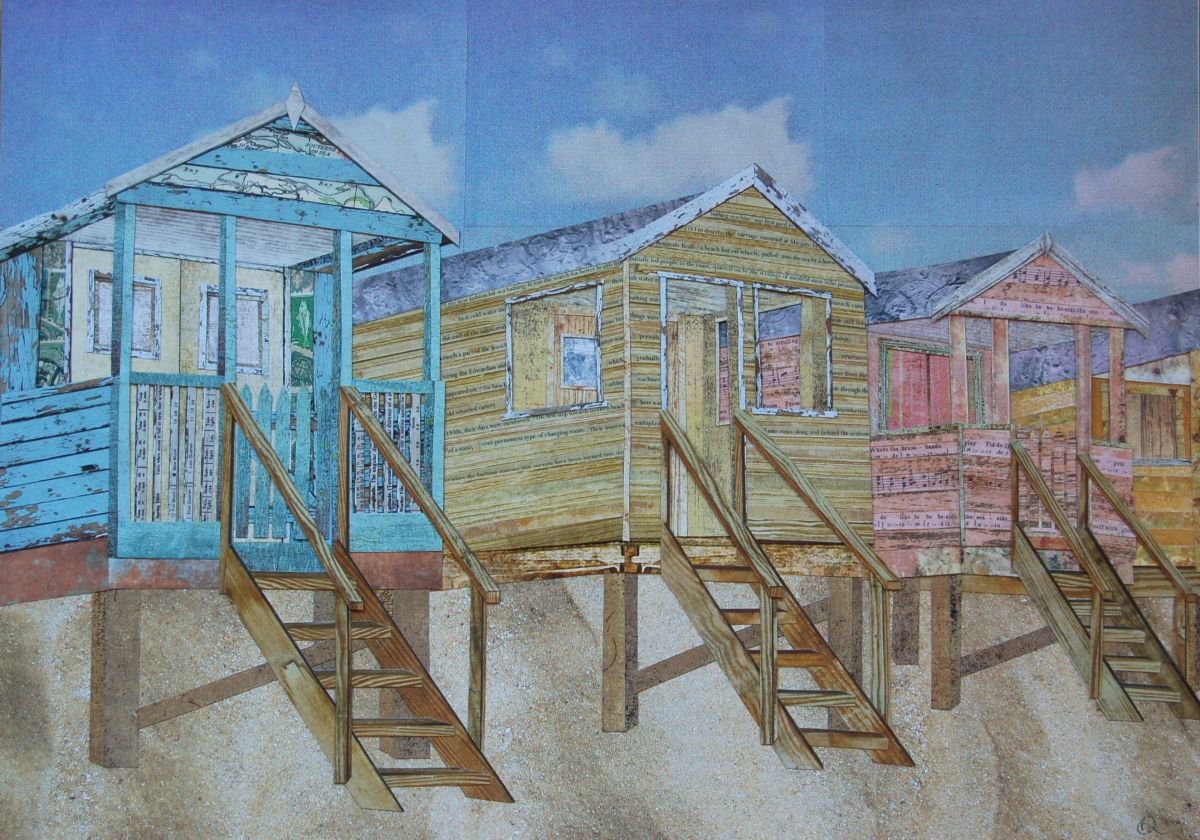 British beach huts Collage by Beth lievesley | Artfinder