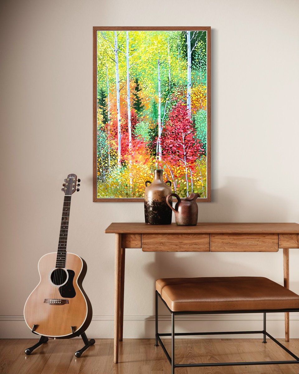 Impressionistic Landscape Oil Painting By Volodymyr Smoliak, 24 X 35", Forest. Fall, Original Artwork