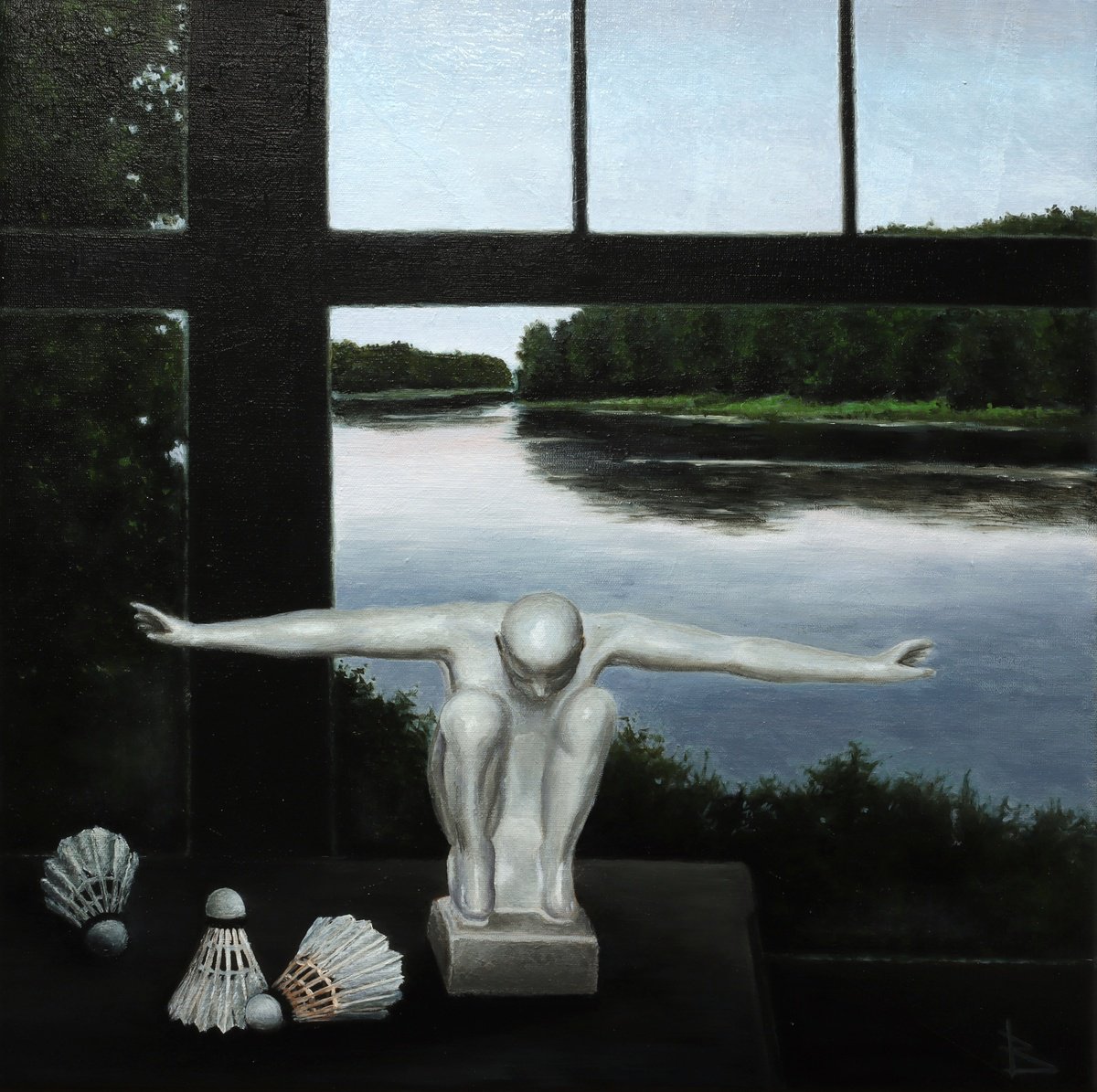 Impressionistic Still Life Oil Painting By Oleg Baulin, 20 X 20", Movement, Original Artwork