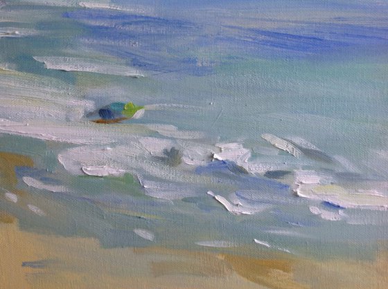 Perfect day.  Oil painting original modern seascape sunny day