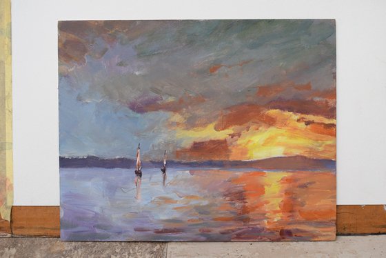 Seascape in orange