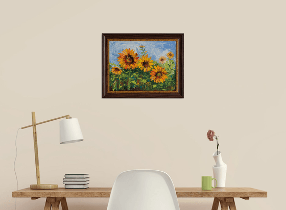 July sunflowers (framed)