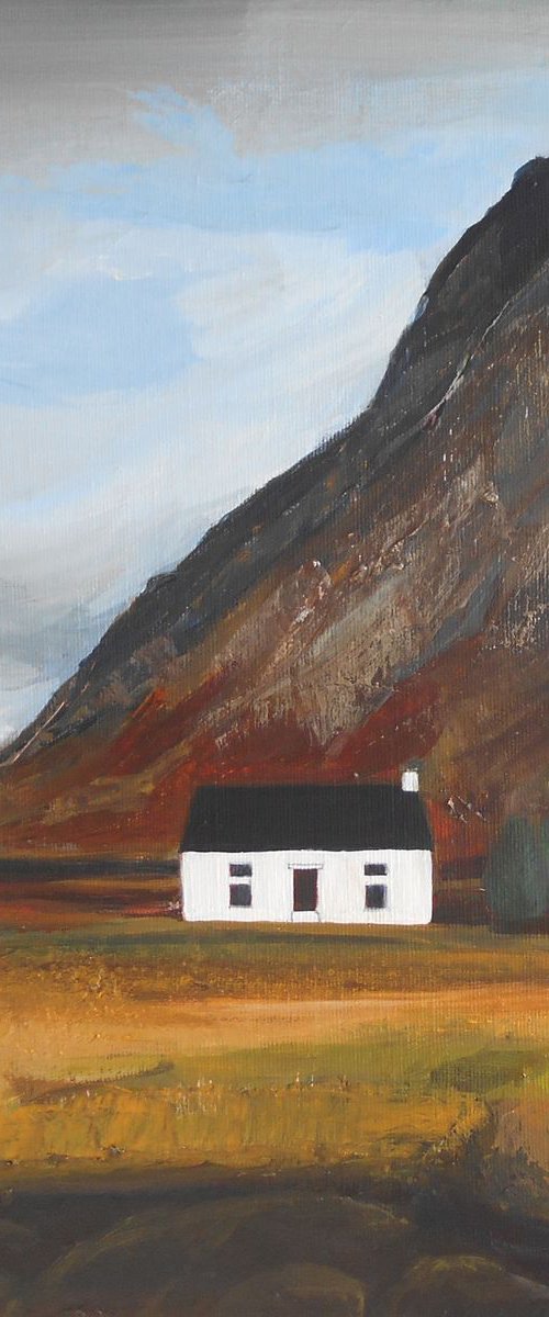 Scottish Croft with Mountain by Eleanore Ditchburn