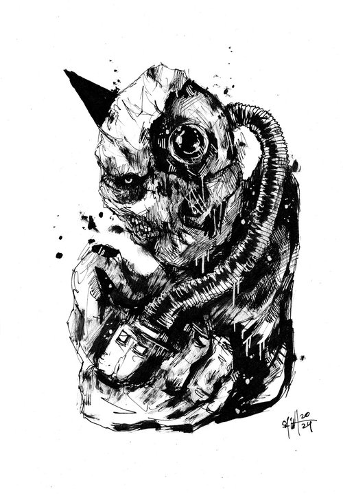 Mr. Cyborg ink by Ruslan Aksenov