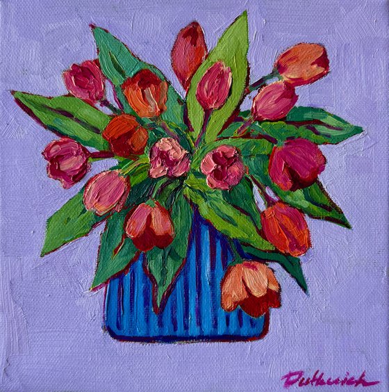 Red tulips bouquet