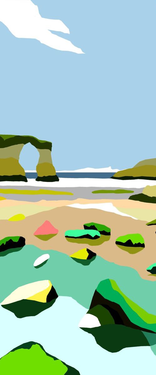 Las Catedrales beach/ Playa de As Catedrais  (pop art, landscape) by Alejos