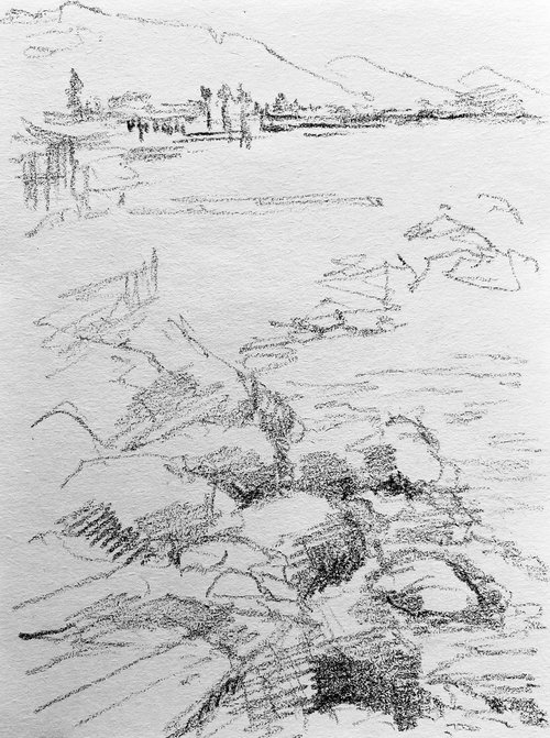 Marine sketch #3. France. Côte d'Azur. Menton. 2020 by Yury Klyan