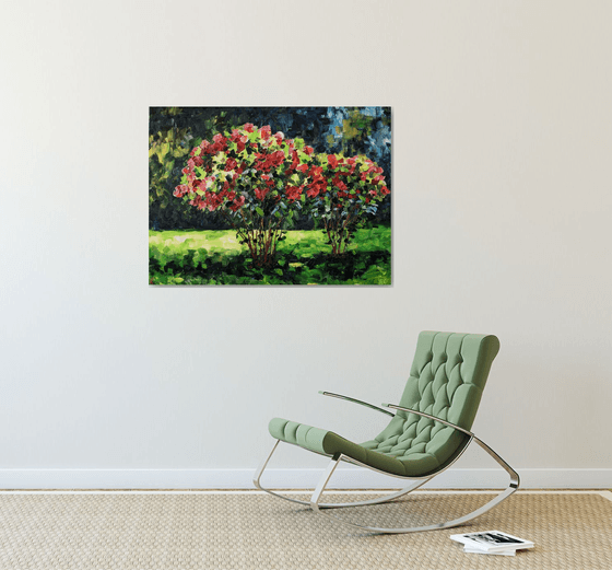 Rose garden large oil painting on canvas