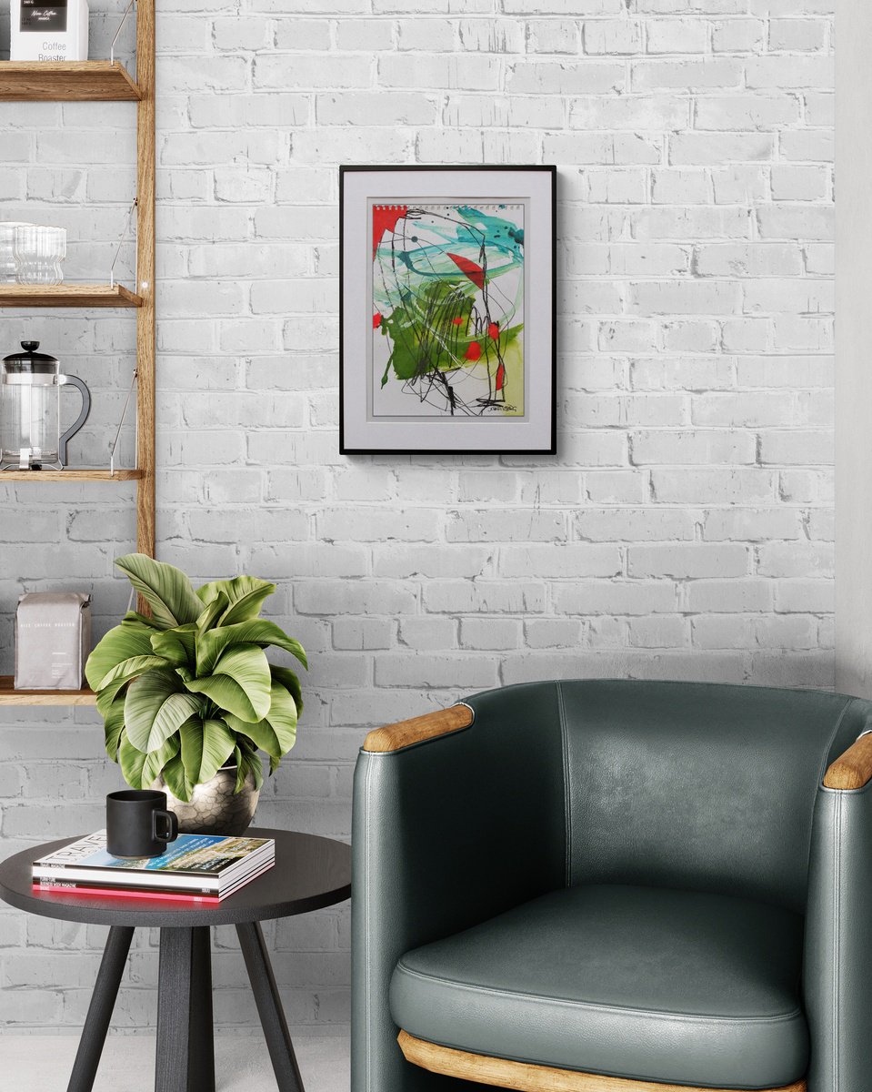 Expressive Abstract Painting By Daniela Schweinsberg, 12 X 16, Studio Conversations #16, Original Artwork