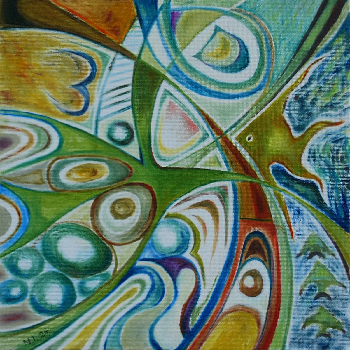 Surrealistic Oil Painting , Atlantis By Nikola Ivanovic, 12 X 12, Artwork For Sale On Artfinder