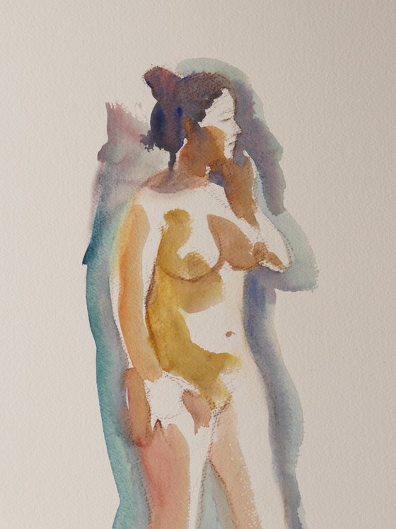 Standing female nude