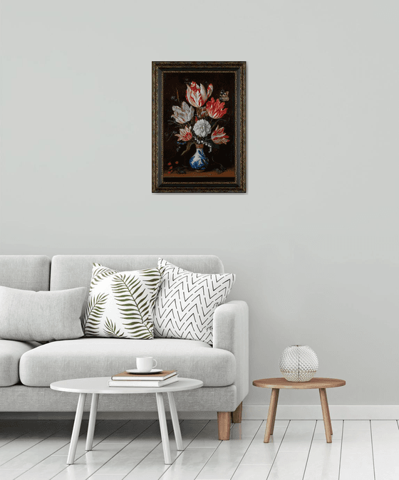 Still Life of Tulips in Vase