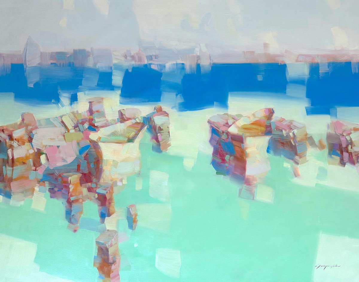 Harbor By Vahe Yeremyan, 56 X 44, Artwork For Sale On Artfinder