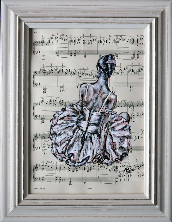Framed Ballerina XVI -Vintage Music Page, GIFT idea