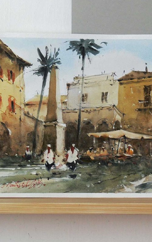 Orbetello,Italy, watercolor on paper, 2023 by Marin Victor
