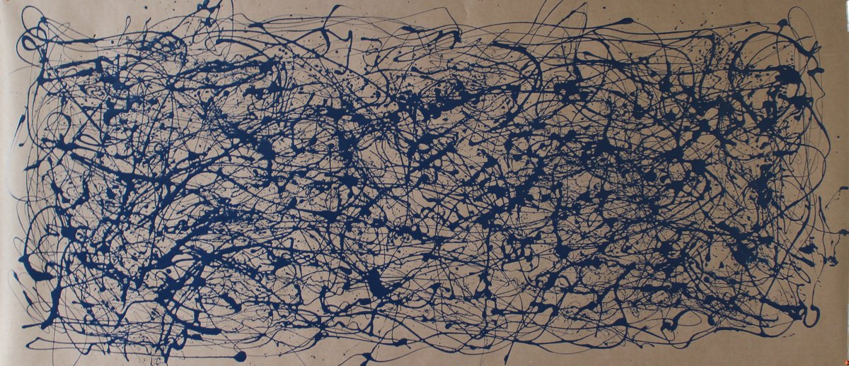 Blue Energy- Style Jackson Pollock By Juan Jose Garay, 79 X 35, Artwork For Sale On Artfinder