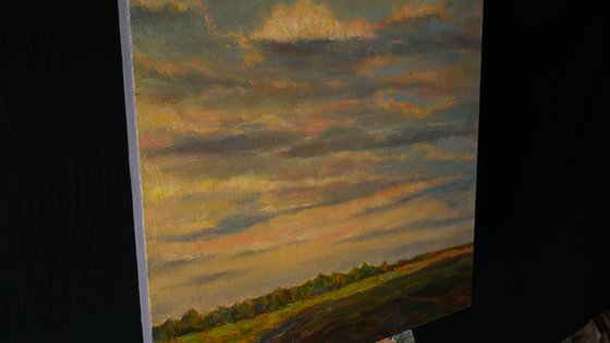 Sunset - sky landscape painting