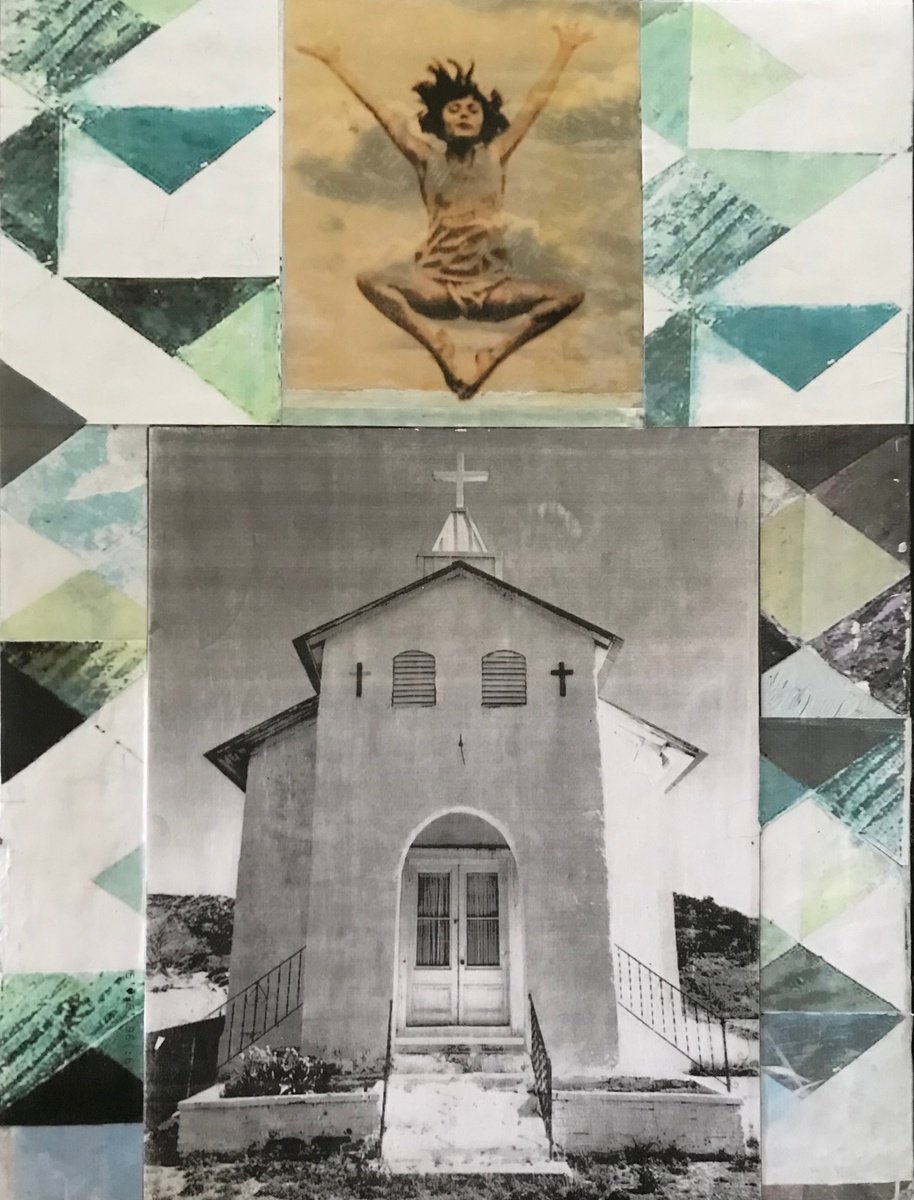 Abstract Collage By Kim Triedman, 14 X 18", Risen Ii, Original Artwork