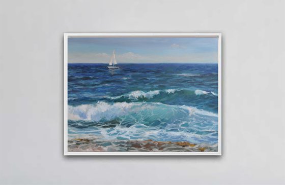 Waves original oil painting