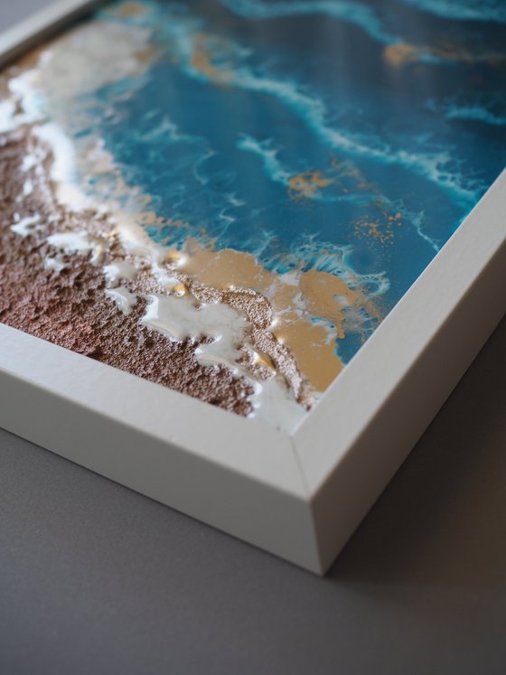 Tropical beach - original seascape epoxy resin