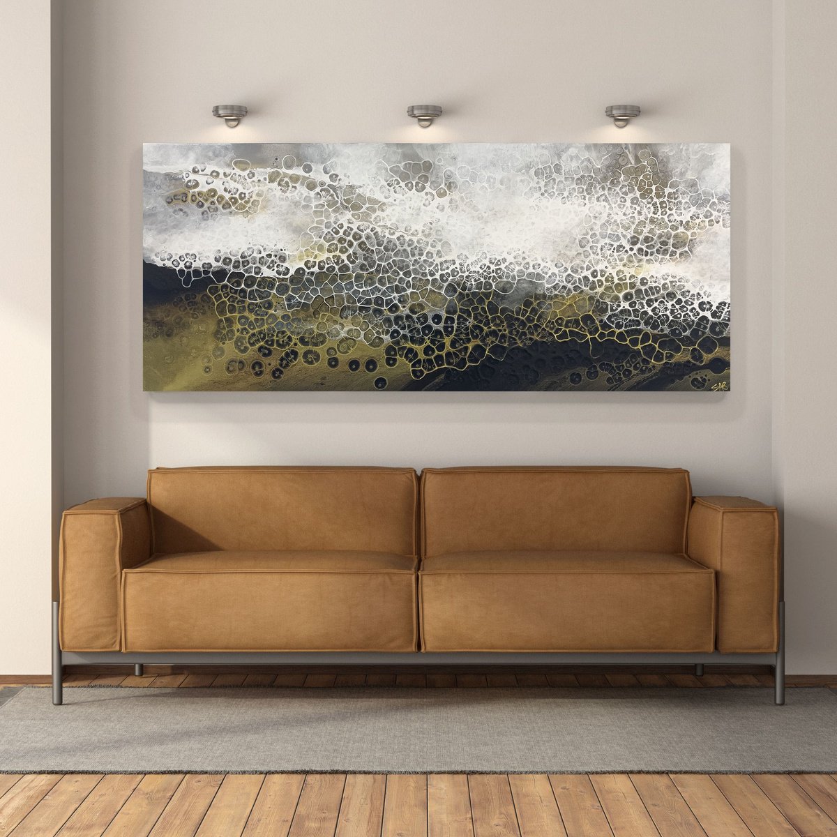 Organic Abstract Acrylic Painting By Shaylen Broughton, 69 X 29", Gold Coast, Original Artwork
