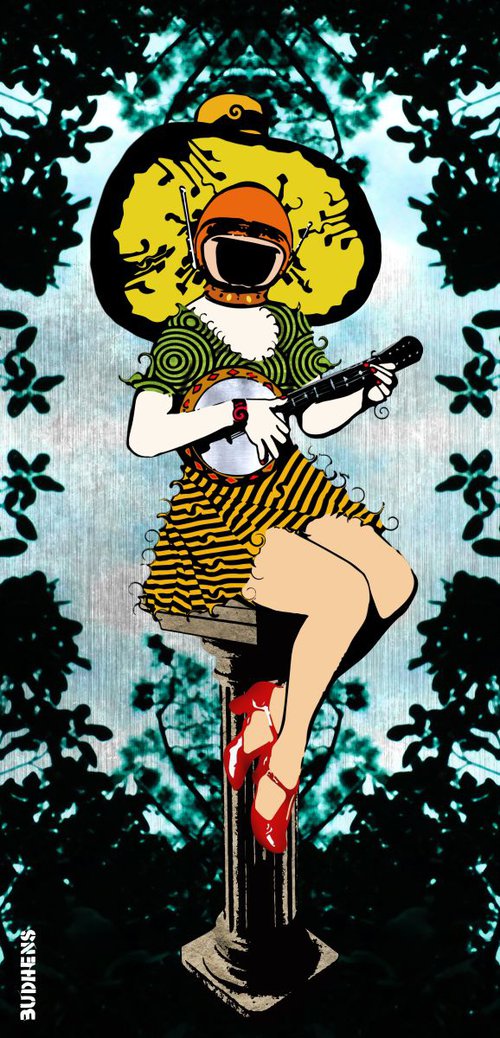 lady Banjo by BUDHENS STENCIL ART