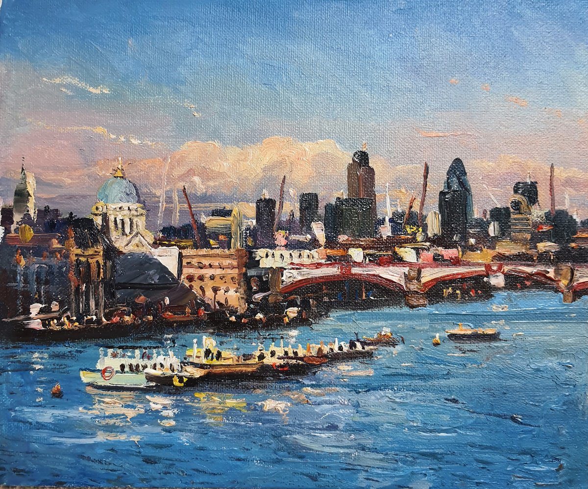 View of London with St Paul and The Thames by Roberto Ponte