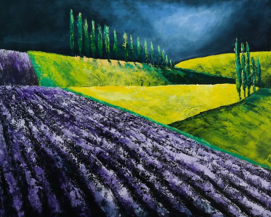 The Lavender and the storm - Fields and Colors Series- EXTRA LARGE