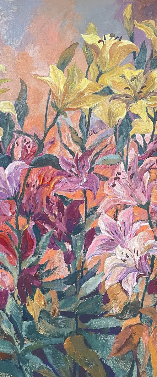 Lilies in Gauguin’s garden by Nadezda Stupina