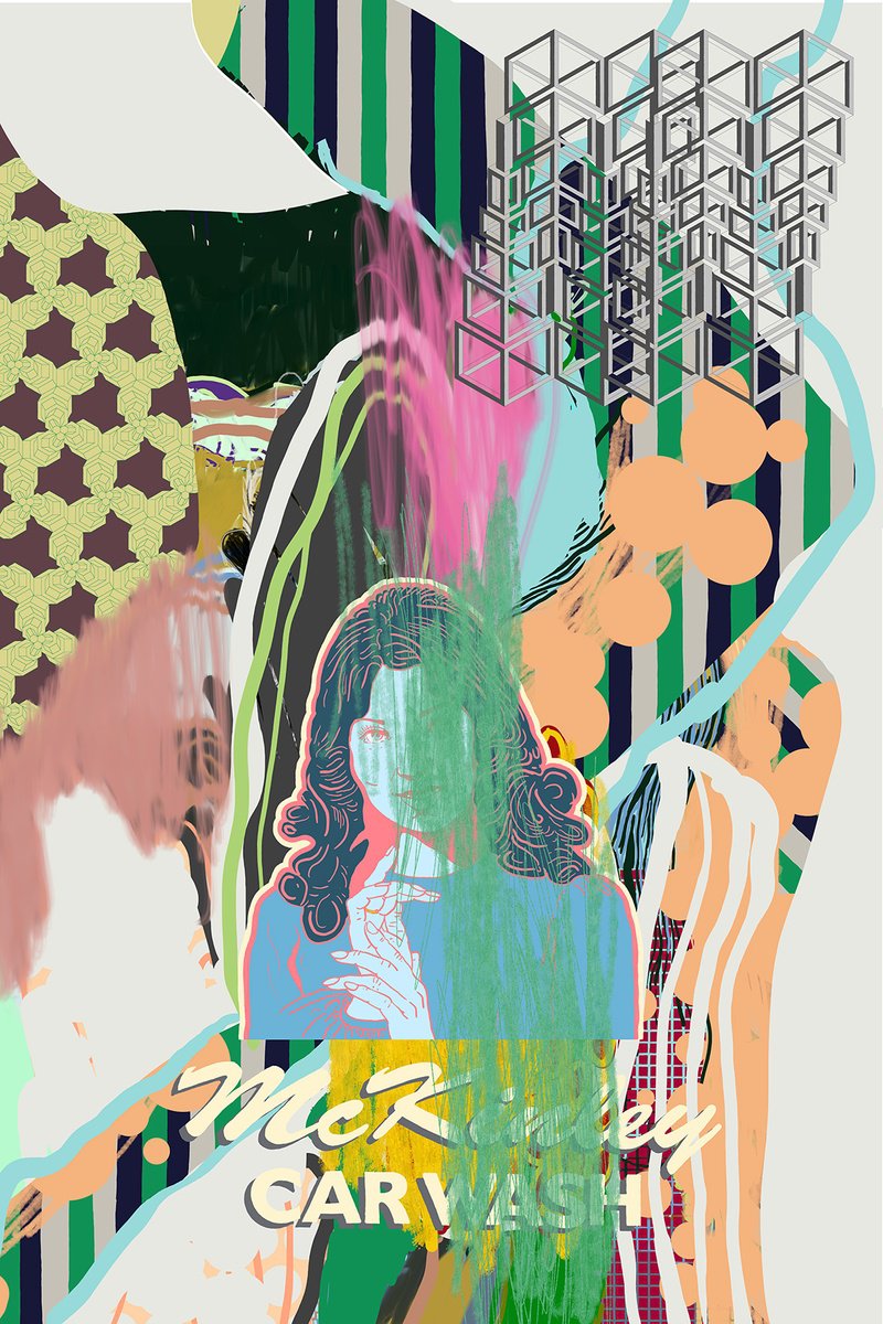 Abstract Portrait Giclee Print By Alasdair Willis, 16 X 23, Mckinley Car Wash, Original Artwork