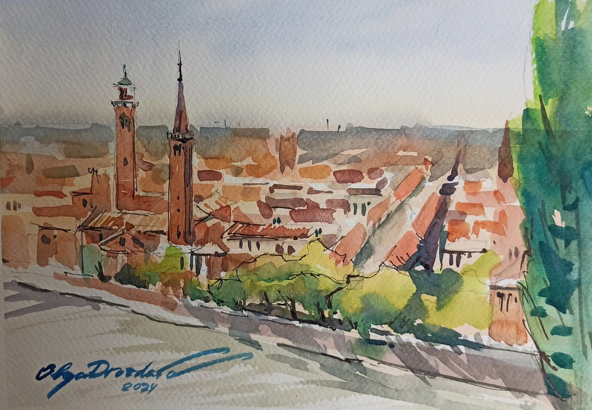 Verona Panorama Plein Air by Olga Drozdova