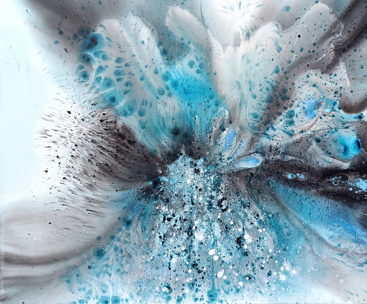 Abstract Landscape Acrylic Painting By Muriel Napoli, 47 X 39", Nature 501, Original Artwork