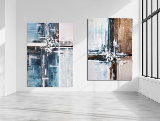 Currents Through Structure diptych