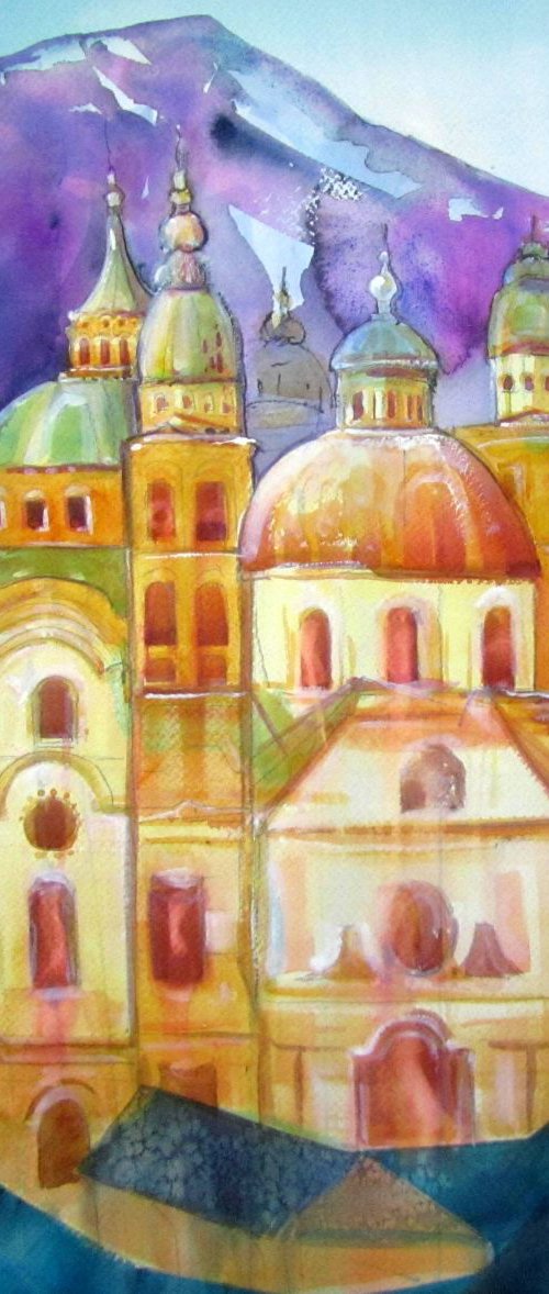 Salzburg Cathedral (77 x 77 cm) by Violeta Damjanovic-Behrendt