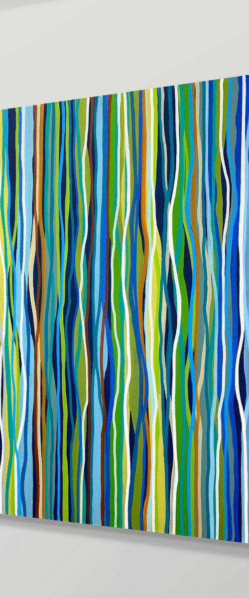 Funky Town River - 120 x 90cm acrylic on canvas by George Hall