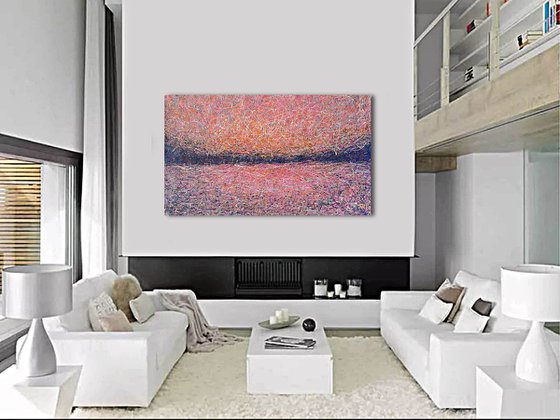 Gentle seascape Jackson Pollock Light pink Sunrise Light pink abstract Gentle sunrise