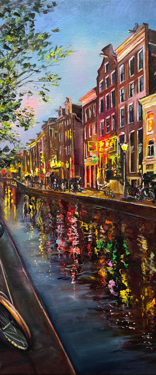 Amsterdam Evening Reflections by Olena Hontar