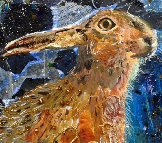 Hare on a starry night