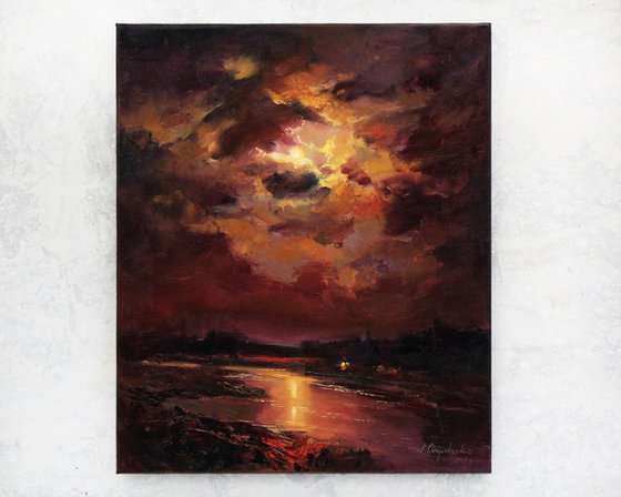 "Moon over the river"