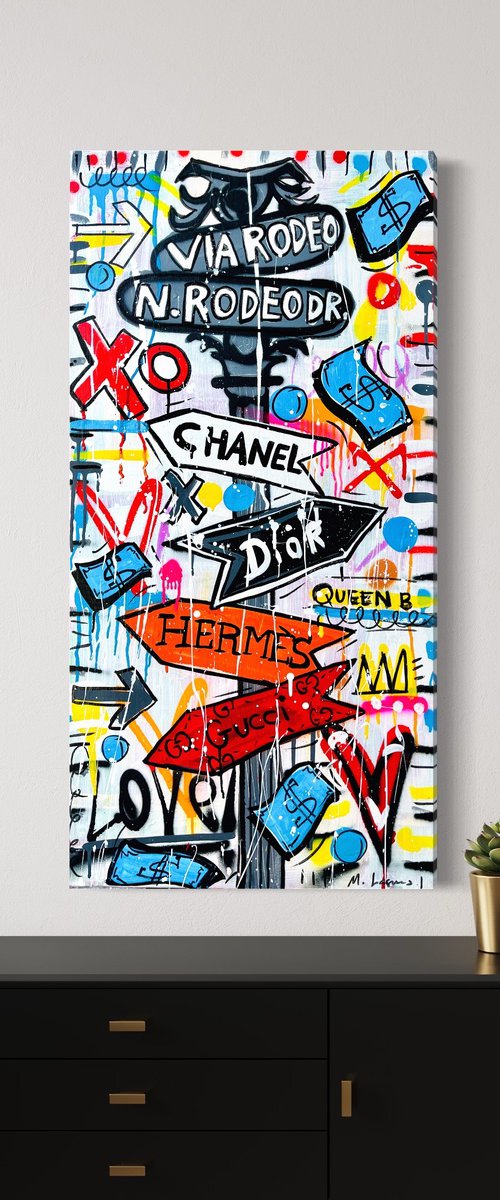 Luxury walk. 50x100cm ready to hang. by Mercedes Lagunas
