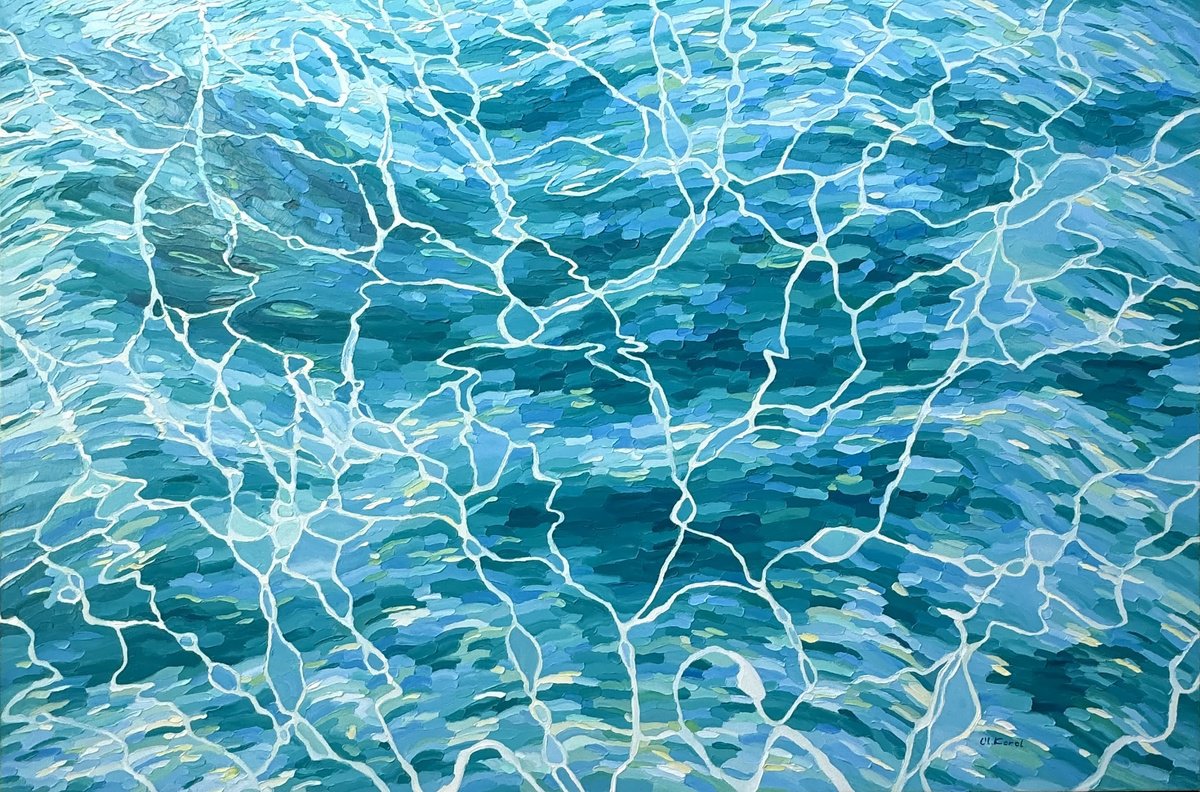 Abstract Landscape Oil Painting By Ulyana Korol, 59 X 39", Lace Of Light, Original Artwork