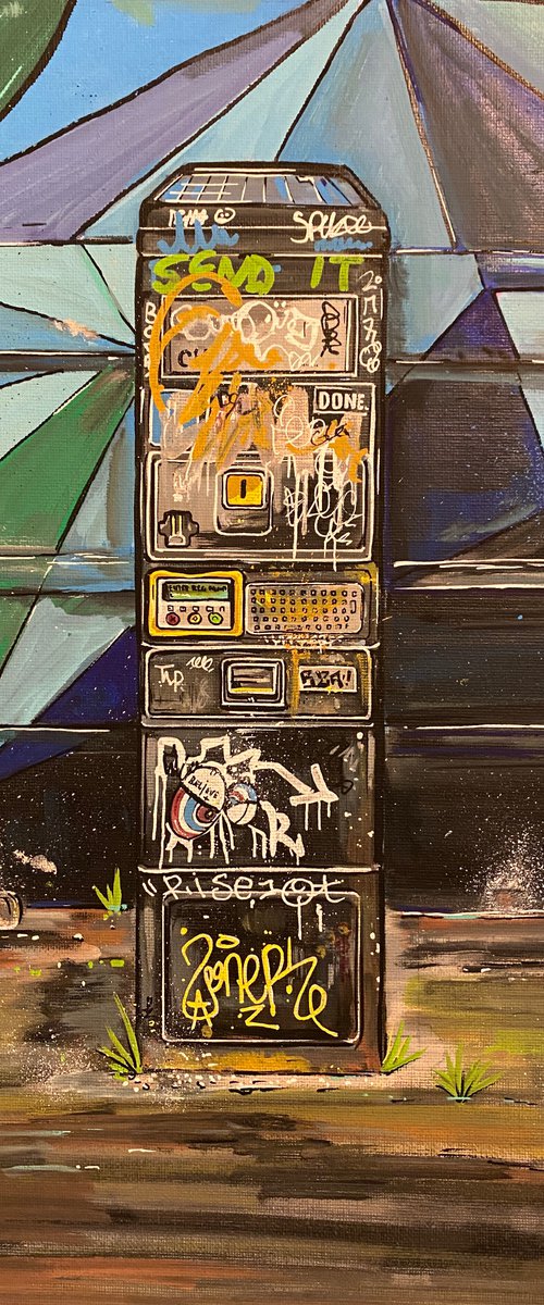 Parking Meter - Original on canvas board by John Curtis