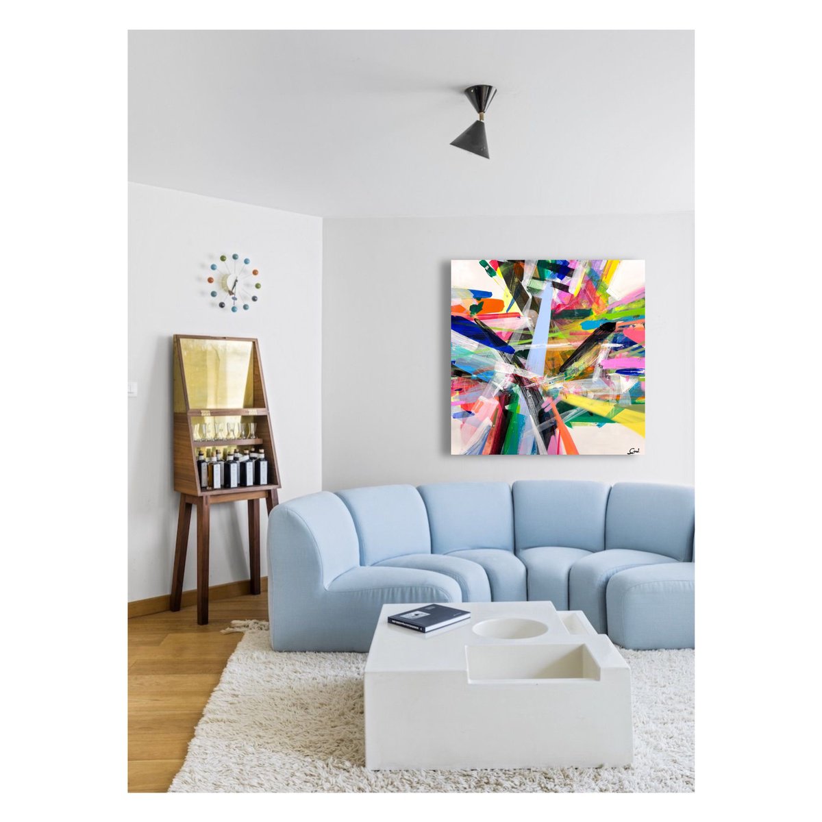 Abstract Acrylic Painting By Maria Esmar, 39 X 39", Daring Greatly, Original Artwork