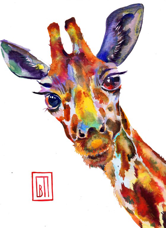 Giraffe Watercolour by Sofia Perina Miller Artfinder