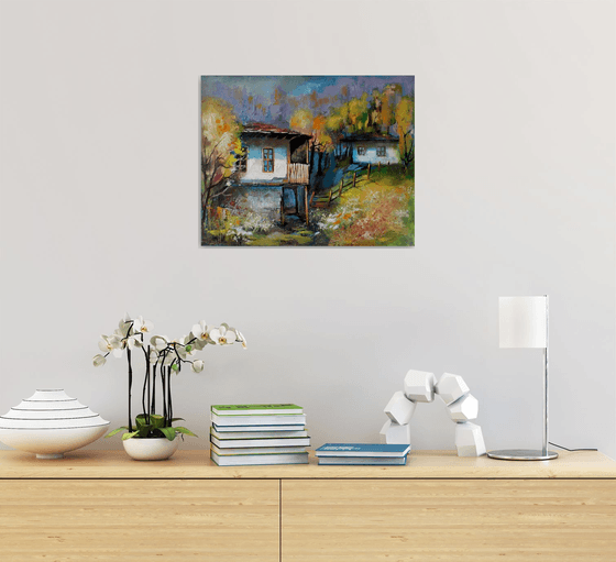 " Village house " - 50 x 40cm Original Oil Painting Landscape