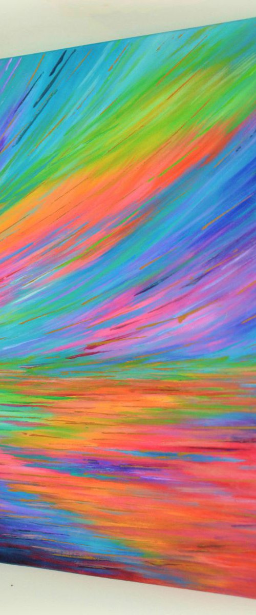 Rainbow Sky - abstract landscape by Lisa Mann