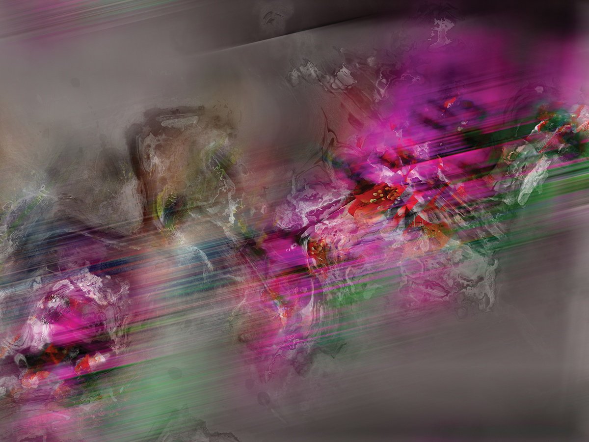 Abstract Botanical Print By Javier Diaz, 80 X 60, Flores Del Mal 3, Original Artwork