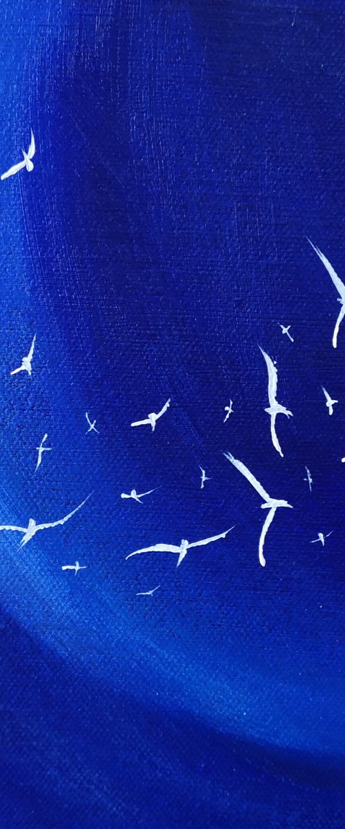 Soul Birds at Moonlight - small, gorgeous by Mel Graham