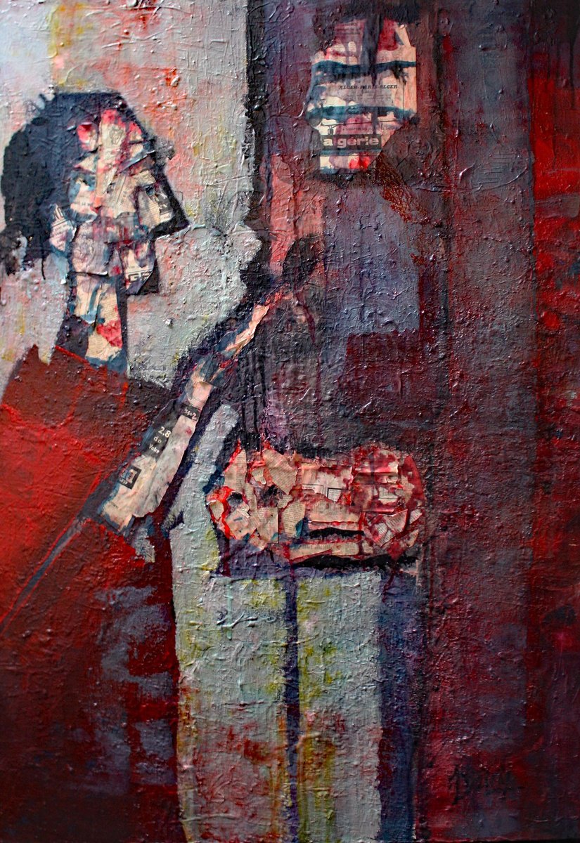 Expressive Portrait Painting By Jacques Donneaud, 31 X 45, Le Peintre, Original Artwork